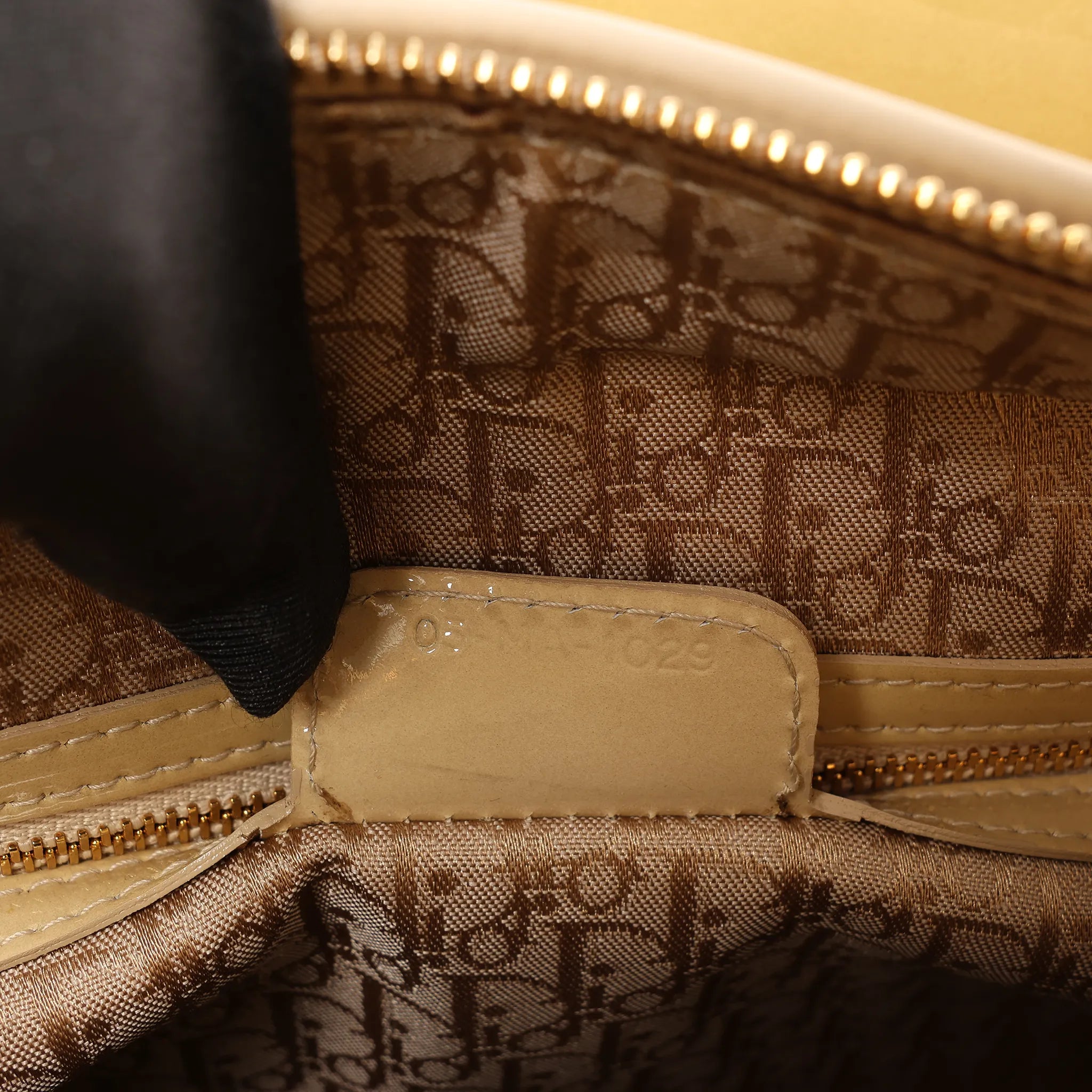 Dior Lady Dior Patent Leather Cannage Large 2Way Handbag in Yellow