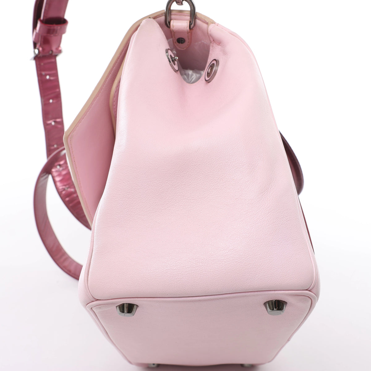 Bolso de mano mediano de dos vías de piel Cannage de Christian Dior en color camello
