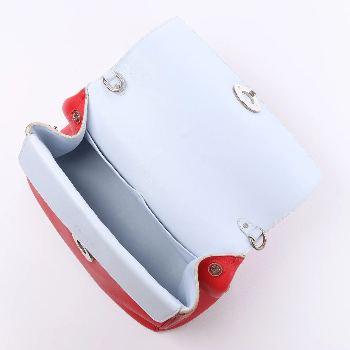 Dior Be Dior Leather Small 2Way Handbag in Red