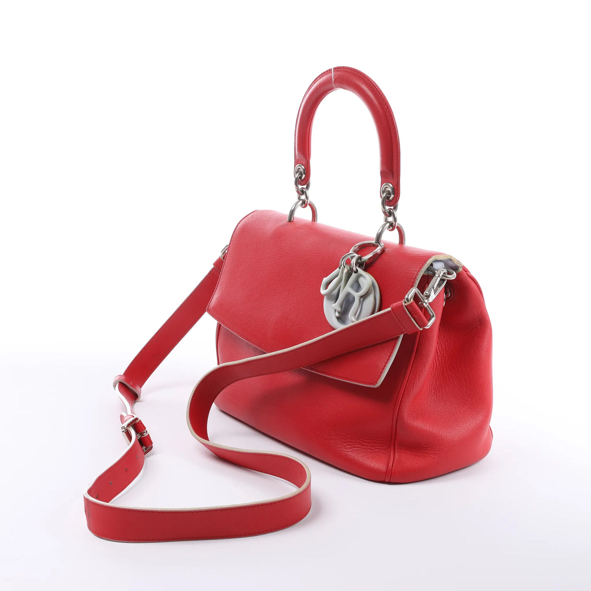 Dior Be Dior Leather Small 2Way Handbag in Red