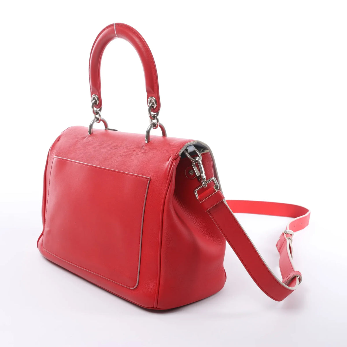 Dior Be Dior Leather Small 2Way Handbag in Red