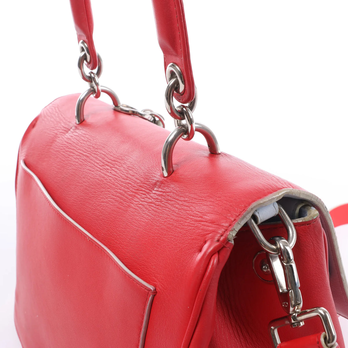 Dior Be Dior Leather Small 2Way Handbag in Red