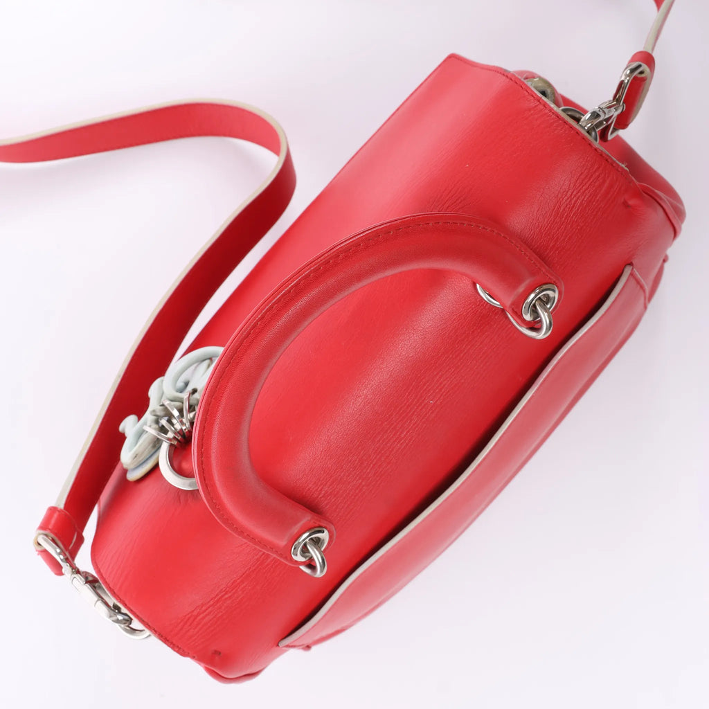 Dior Be Dior Leather Small 2Way Handbag in Red