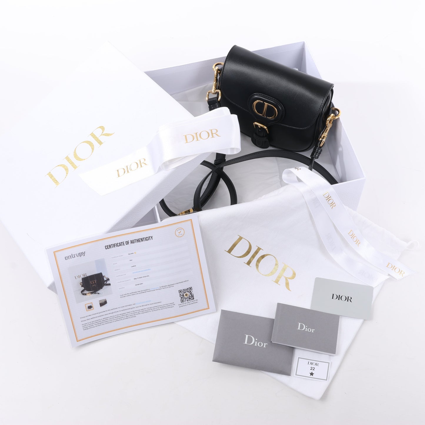 Dior Bobby Small Calfskin Flap Shoulder Bag in Black