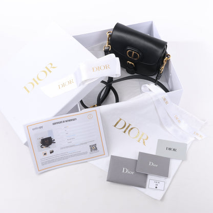 Dior Bobby Small Calfskin Flap Shoulder Bag in Black