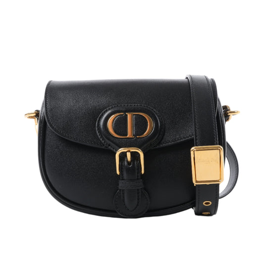 Christian Dior Bobby Small Calfskin Flap Shoulder Bag in Black