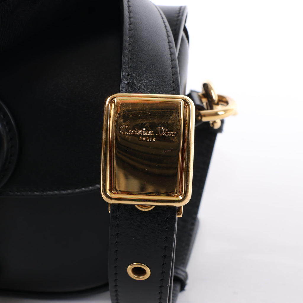 Dior Bobby Small Calfskin Flap Shoulder Bag in Black