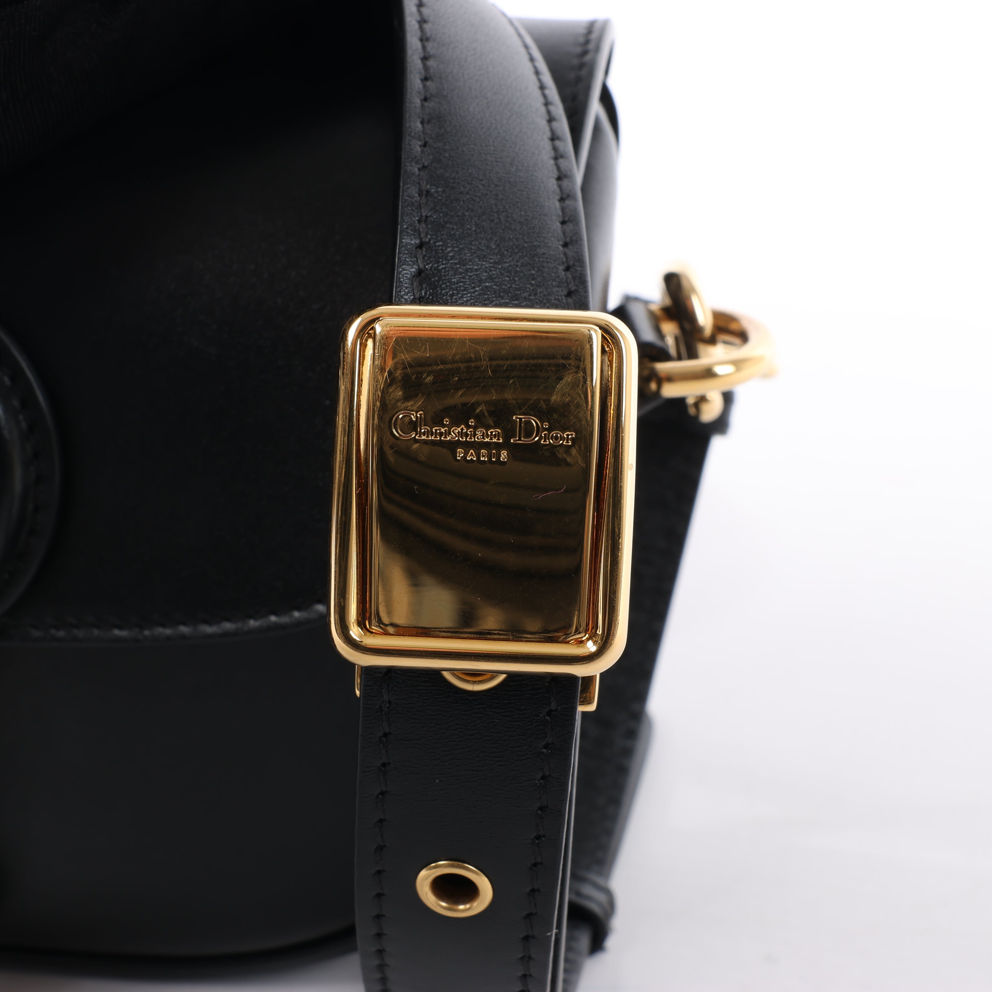 Dior Bobby Small Calfskin Flap Shoulder Bag in Black