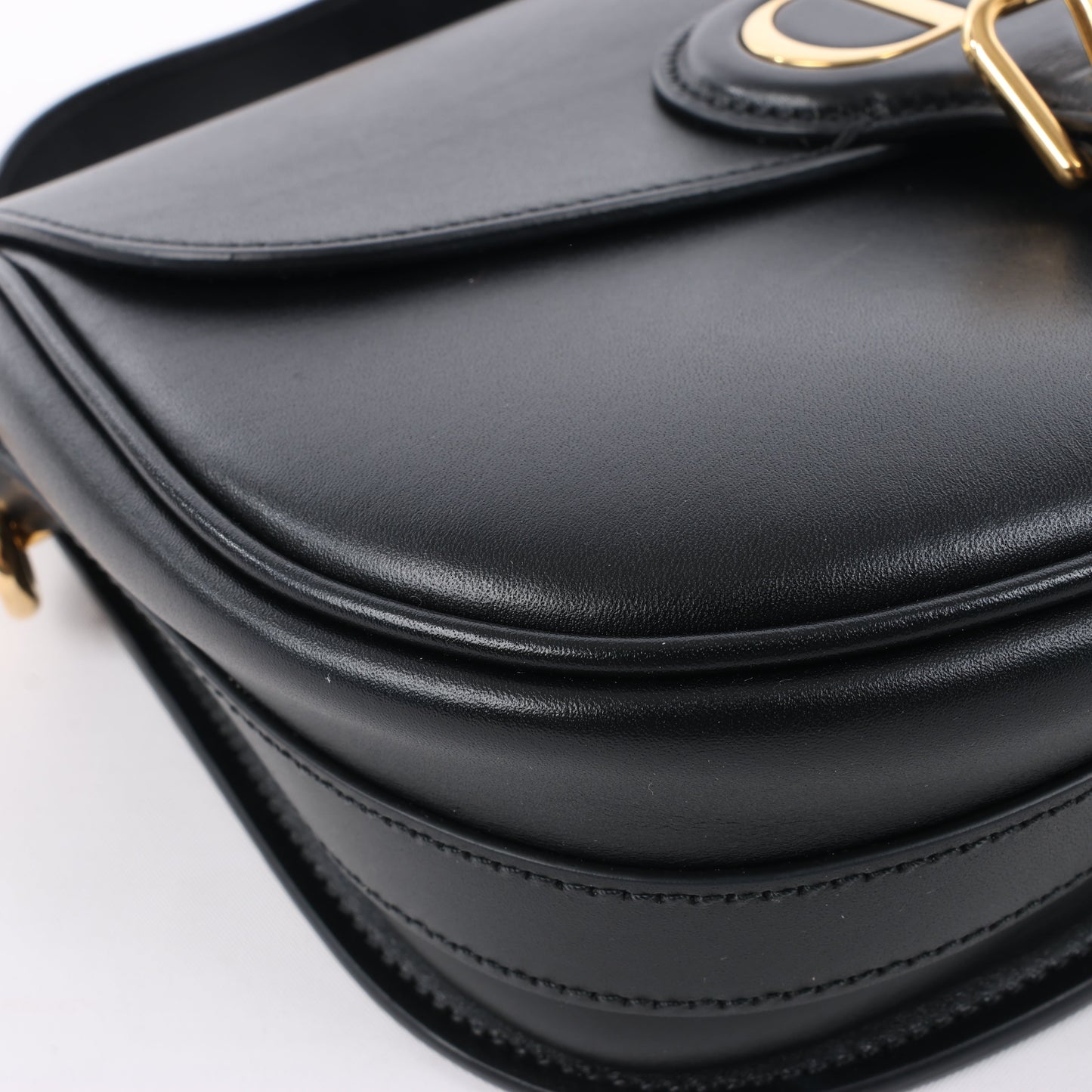 Christian Dior Bobby Medium Calfskin Flap Shoulder Bag in Black