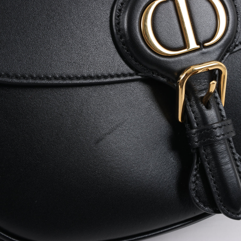 Dior Bobby Medium Calfskin Flap Shoulder Bag in Black