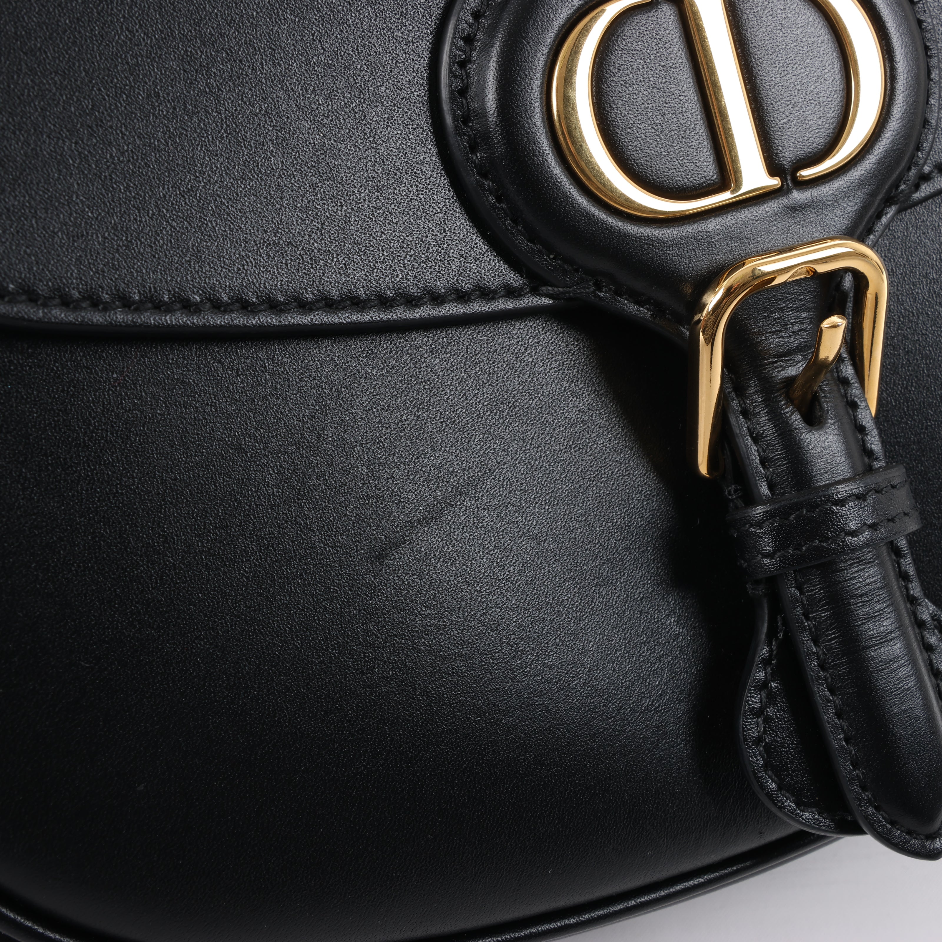 Dior Bobby Medium Calfskin Flap Shoulder Bag in Black