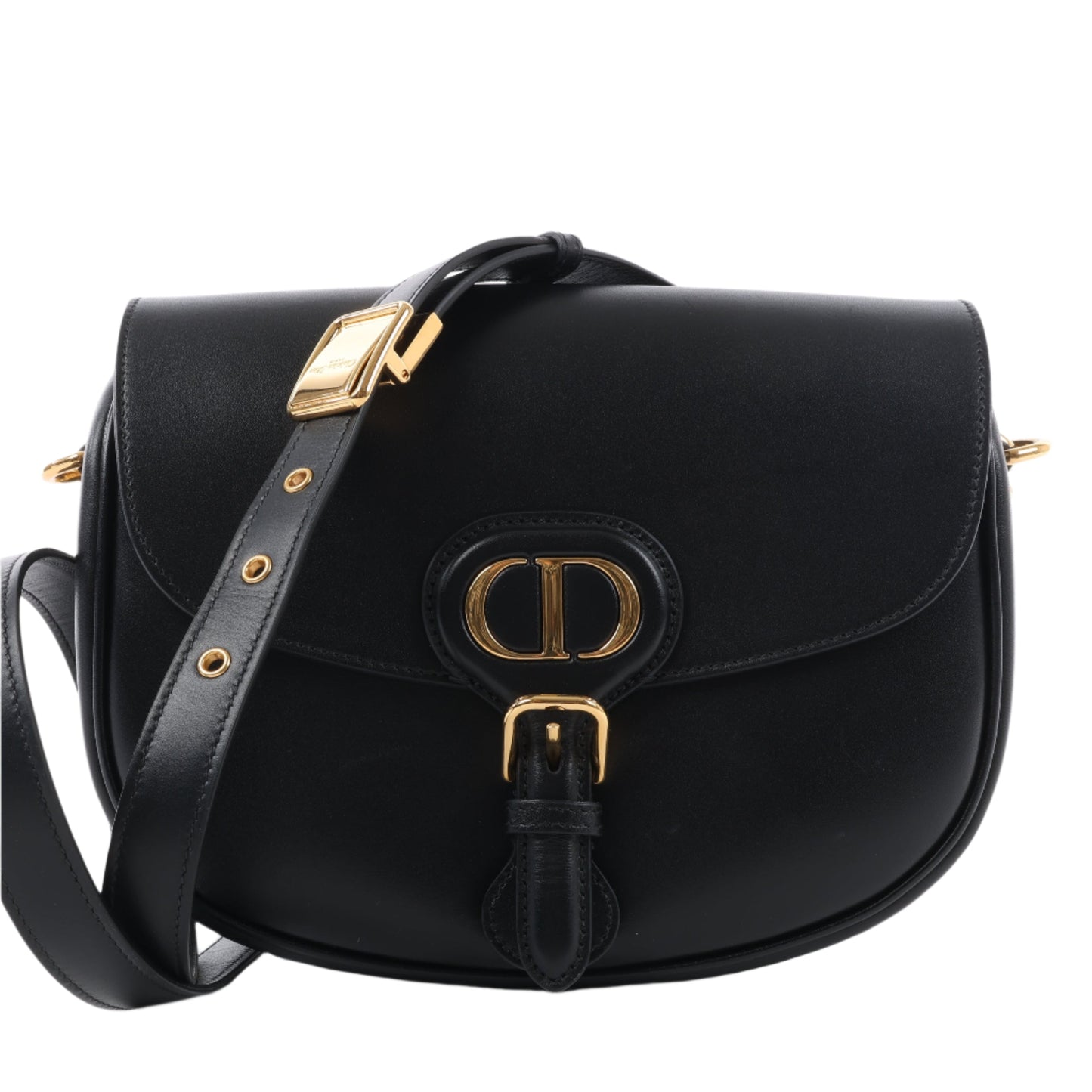 Christian Dior Bobby Medium Calfskin Flap Shoulder Bag in Black