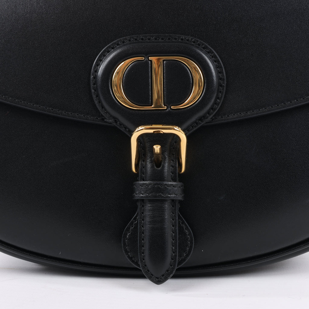 Dior Bobby Medium Calfskin Flap Shoulder Bag in Black