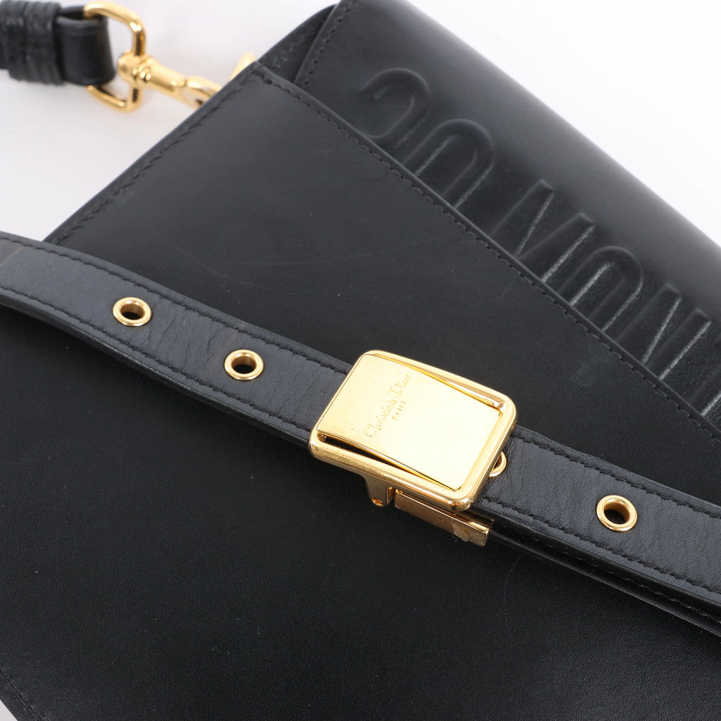 Bolso de hombro grande de lona Dior Book Tote en negro y blanco
