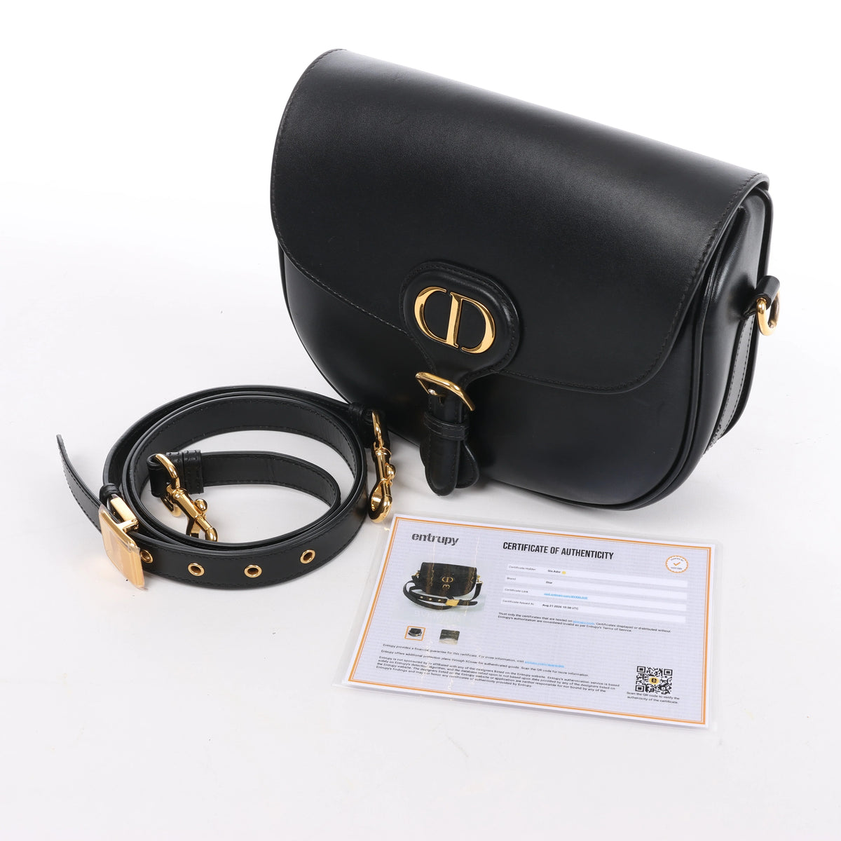 Christian Dior Bobby Leather Crossbody Bag in Black