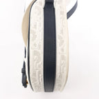 Dior Bobby Small Oblique Leather Crossbody Bag in White x Navy Blue