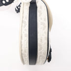 Dior Bobby Small Oblique Leather Crossbody Bag in White x Navy Blue