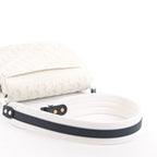 Dior Bobby Small Oblique Leather Crossbody Bag in White x Navy Blue