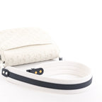 Dior Bobby Small Oblique Leather Crossbody Bag in White x Navy Blue