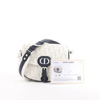 Dior Bobby Small Oblique Leather Crossbody Bag in White x Navy Blue