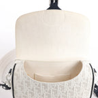 Dior Bobby Small Oblique Leather Crossbody Bag in White x Navy Blue