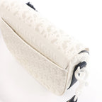 Dior Bobby Small Oblique Leather Crossbody Bag in White x Navy Blue