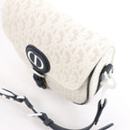 Dior Bobby Small Oblique Leather Crossbody Bag in White x Navy Blue