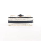 Dior Bobby Small Oblique Leather Crossbody Bag in White x Navy Blue