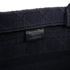 Bolso de hombro grande de lona Dior Book Tote en negro y blanco