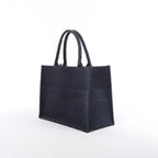 Bolso de hombro grande de lona Dior Book Tote en negro y blanco