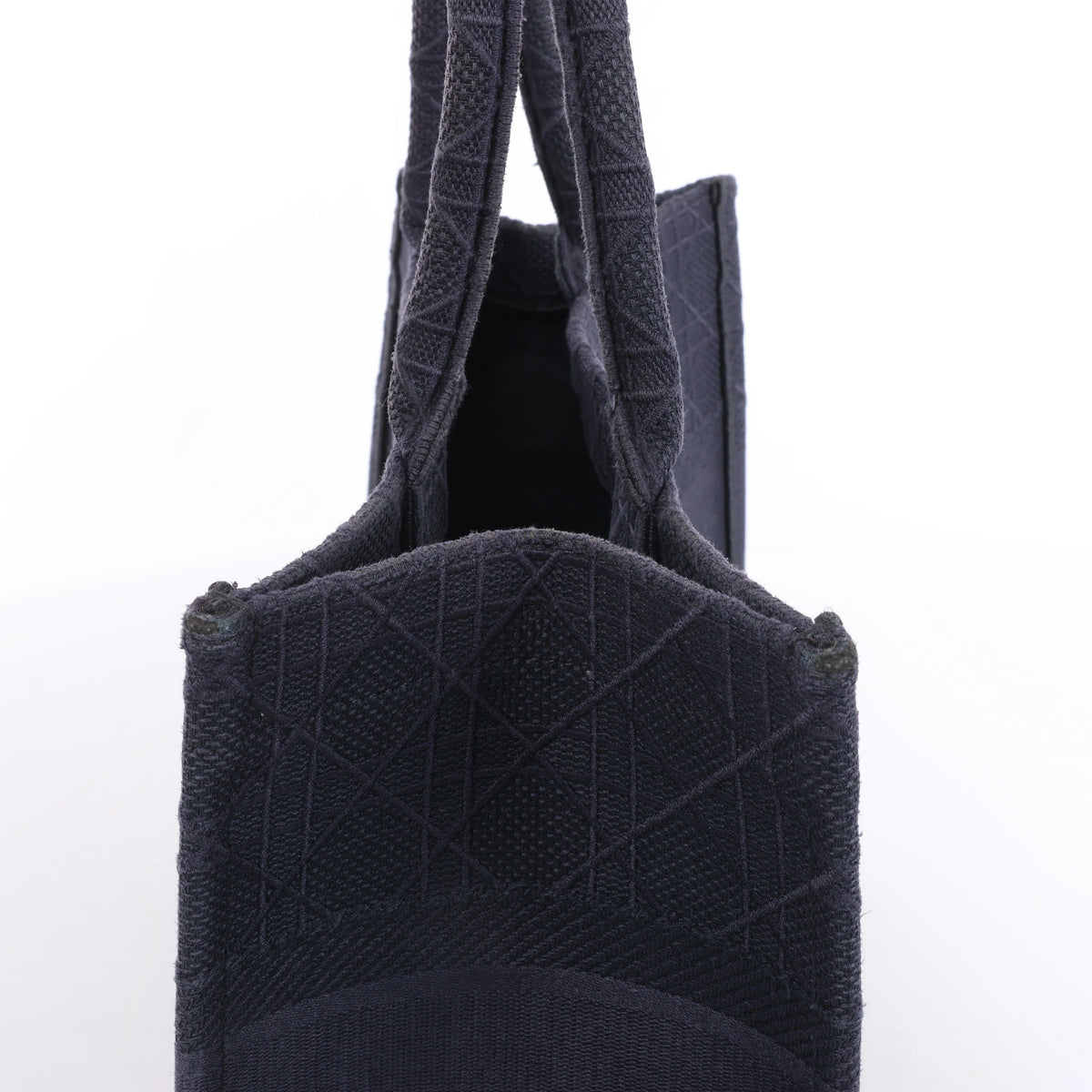 Bolso de hombro grande de lona Dior Book Tote en negro y blanco