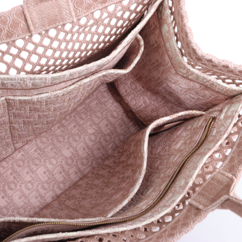 Christian Dior Book Tote Large Mesh Shoulder Bag in Pink