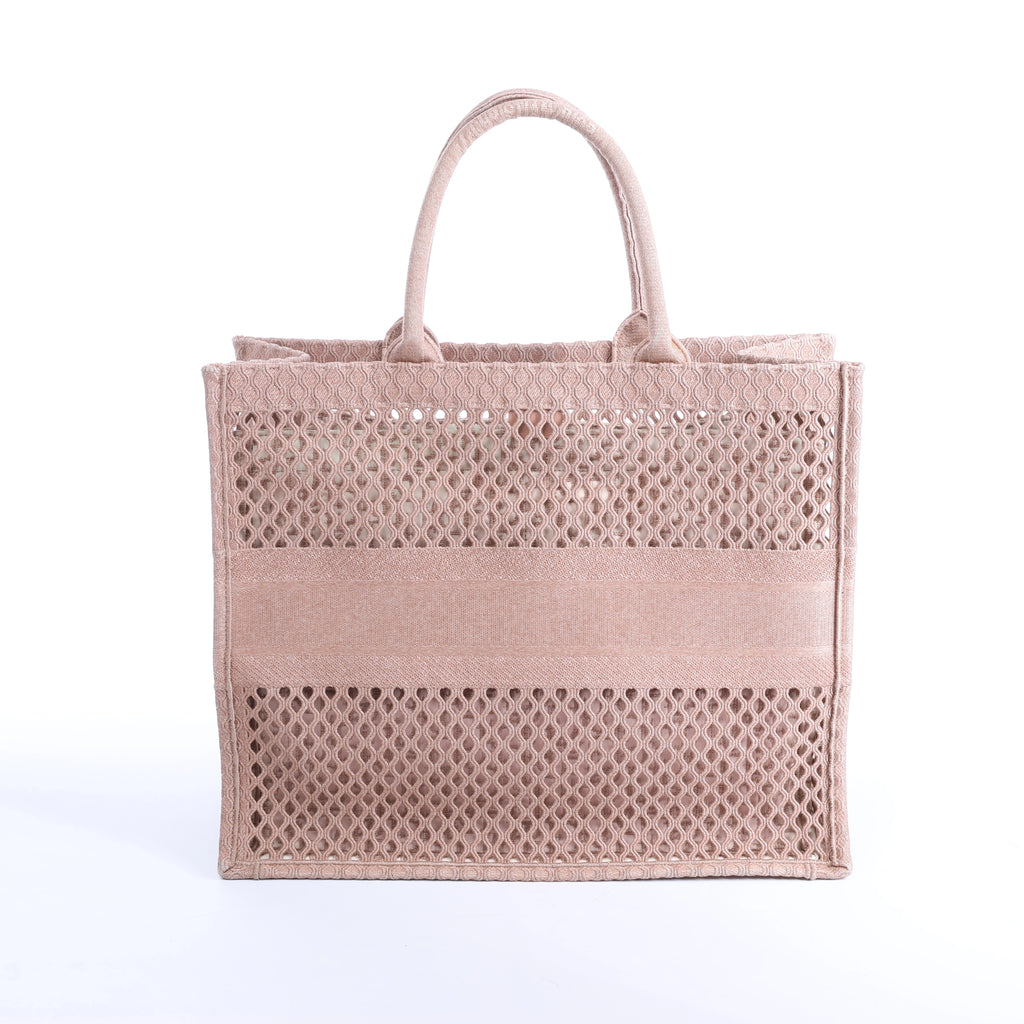 Christian Dior Book Tote Large Mesh Shoulder Bag in Pink