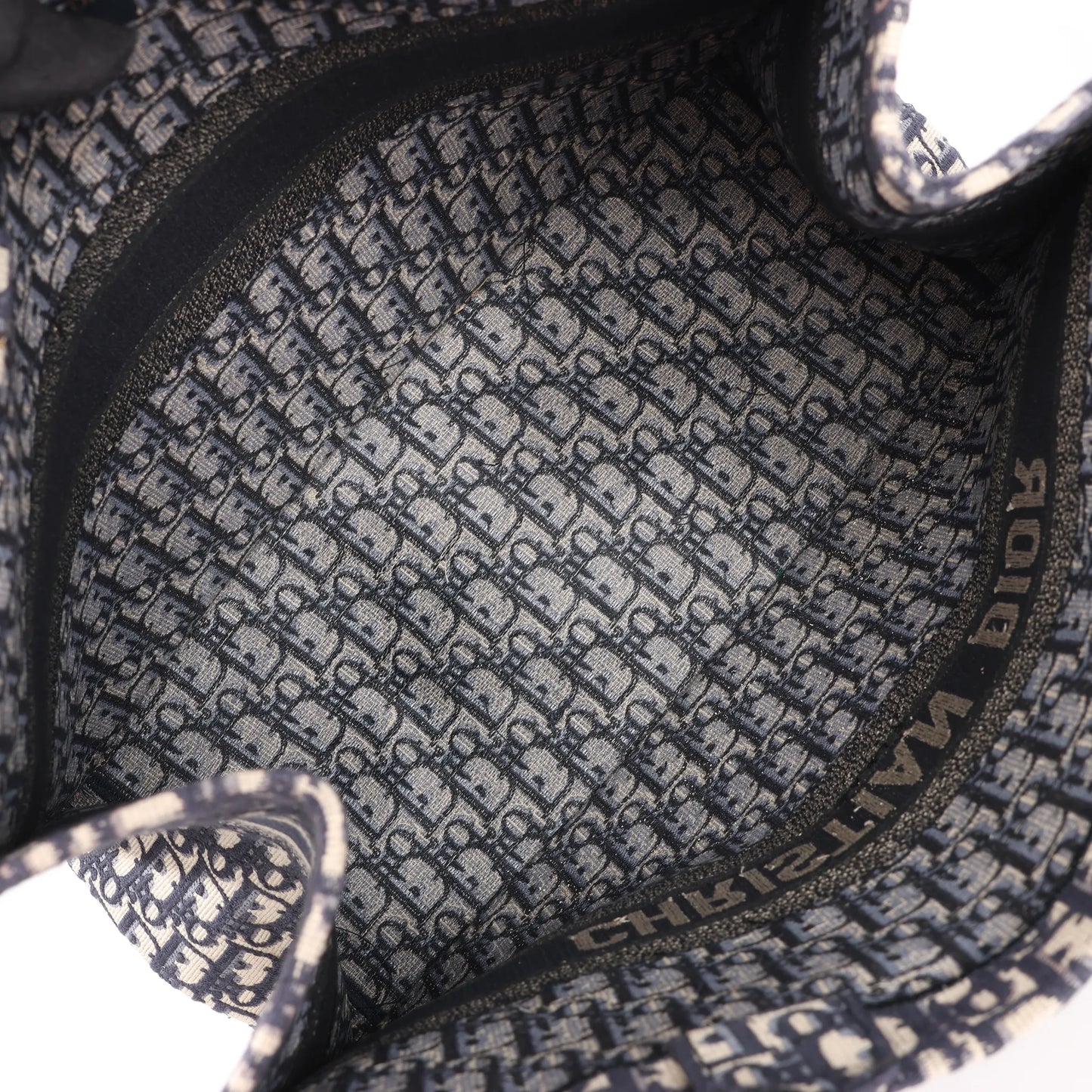 Dior Book Tote Large Oblique Canvas Shoulder Bag in Navy Blue