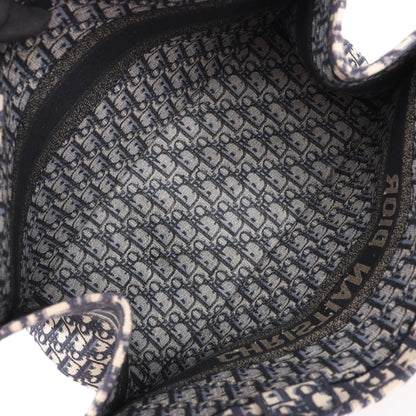 Dior Book Tote Large Oblique Canvas Shoulder Bag in Navy Blue