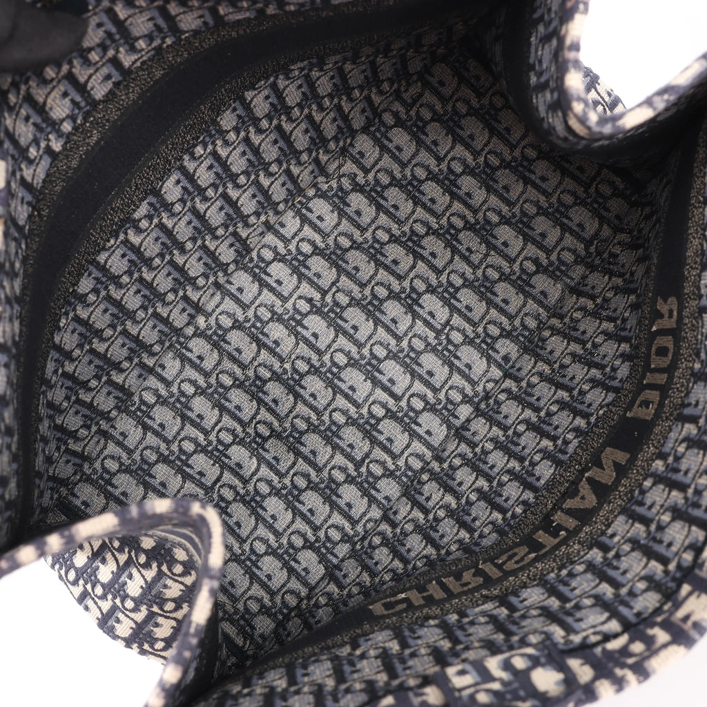 Dior Book Tote Large Oblique Canvas Shoulder Bag in Navy Blue