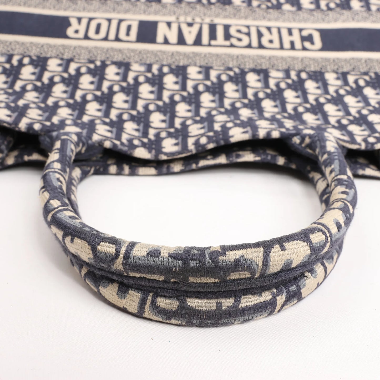 Dior Book Tote Large Oblique Canvas Shoulder Bag in Navy Blue