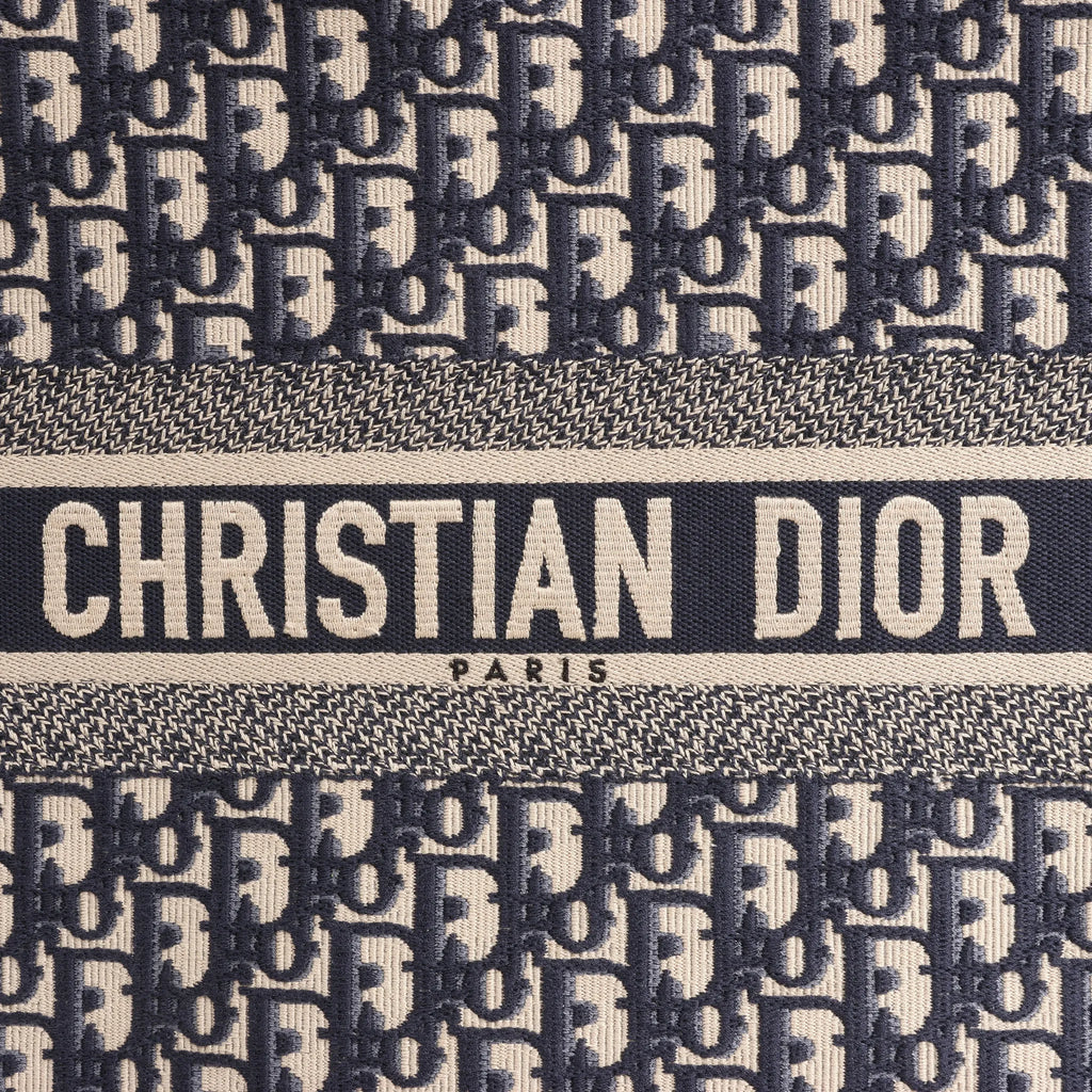 Dior Book Tote Large Oblique Canvas Shoulder Bag in Navy Blue