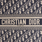 Dior Book Tote Large Oblique Canvas Shoulder Bag in Navy Blue