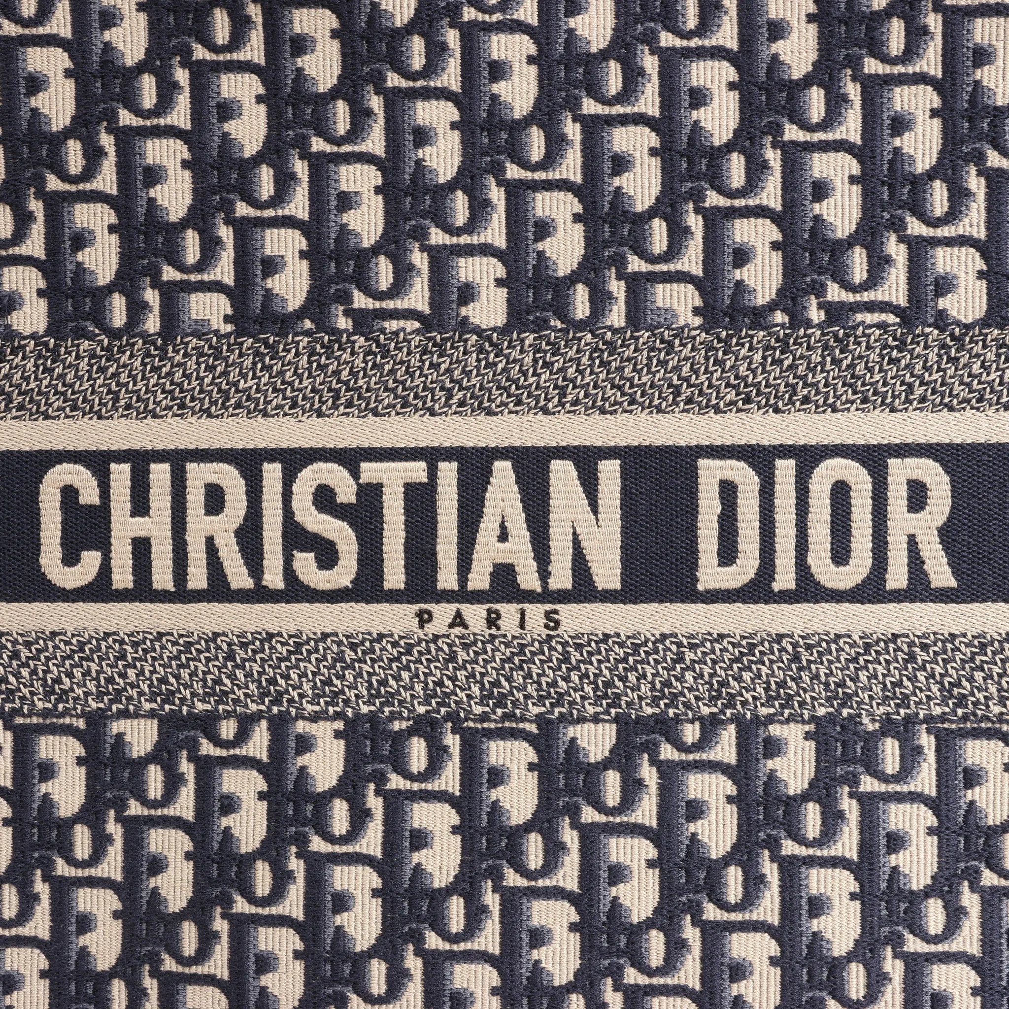 Dior Book Tote Large Oblique Canvas Shoulder Bag in Navy Blue
