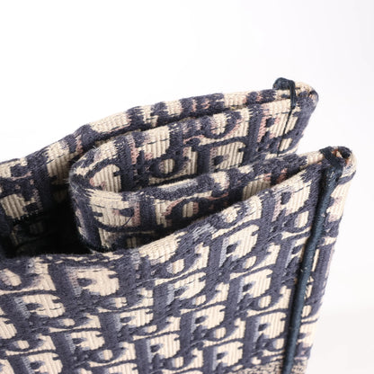 Dior Book Tote Large Oblique Canvas Shoulder Bag in Navy Blue