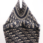 Dior Book Tote Large Oblique Canvas Shoulder Bag in Navy Blue