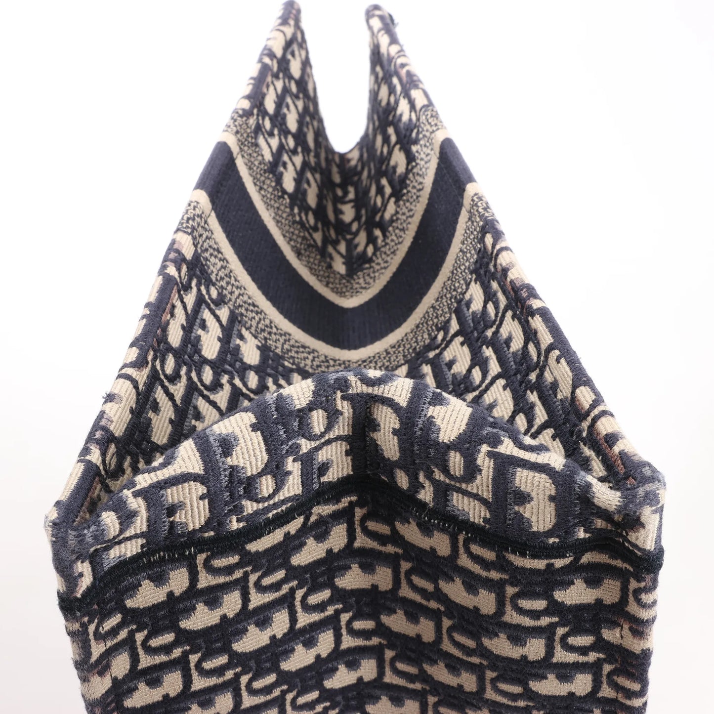 Dior Book Tote Large Oblique Canvas Shoulder Bag in Navy Blue