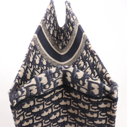 Dior Book Tote Large Oblique Canvas Shoulder Bag in Navy Blue