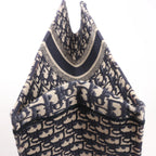 Dior Book Tote Large Oblique Canvas Shoulder Bag in Navy Blue