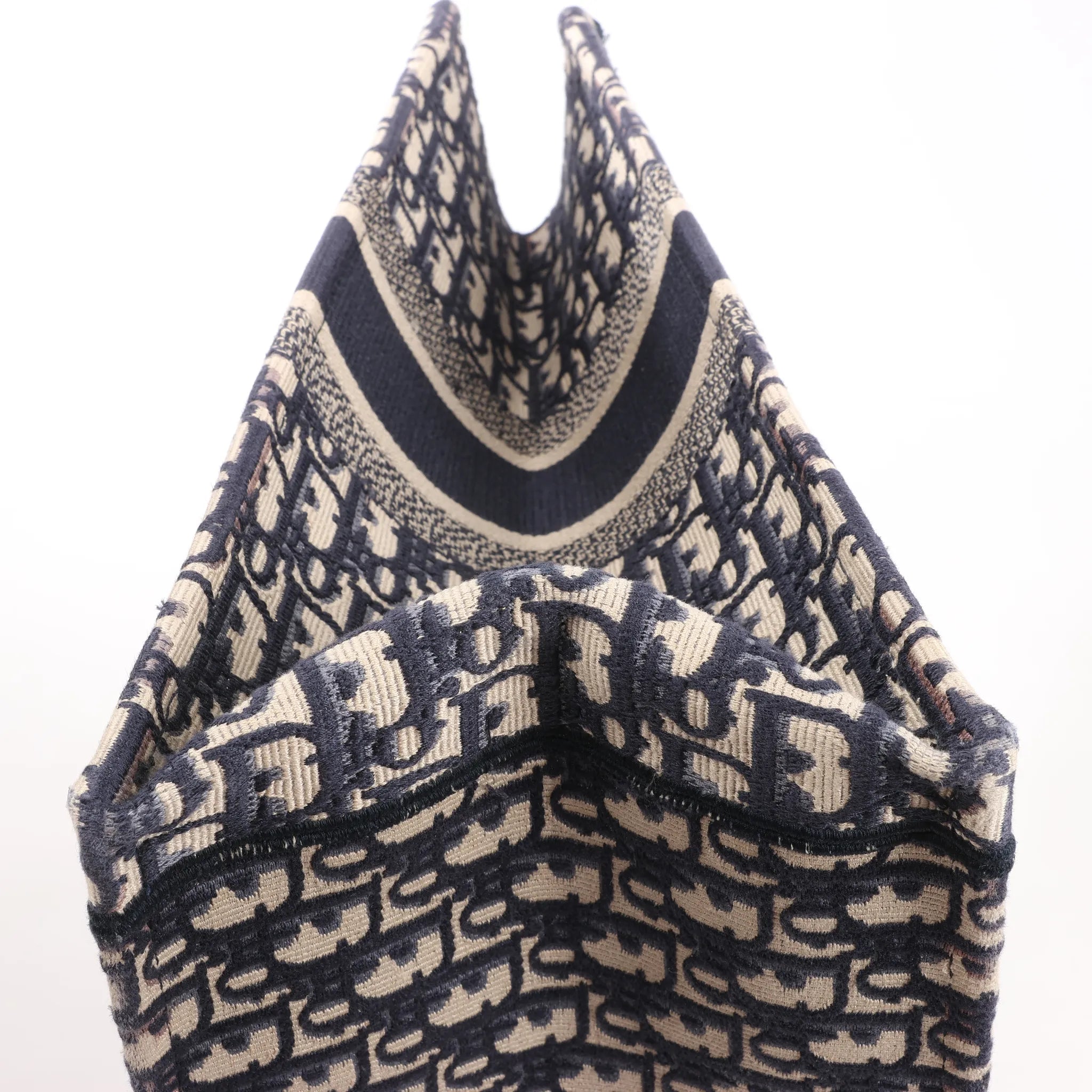 Dior Book Tote Large Oblique Canvas Shoulder Bag in Navy Blue