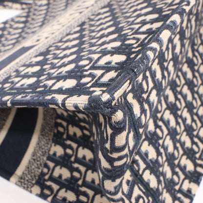 Dior Book Tote Large Oblique Canvas Shoulder Bag in Navy Blue