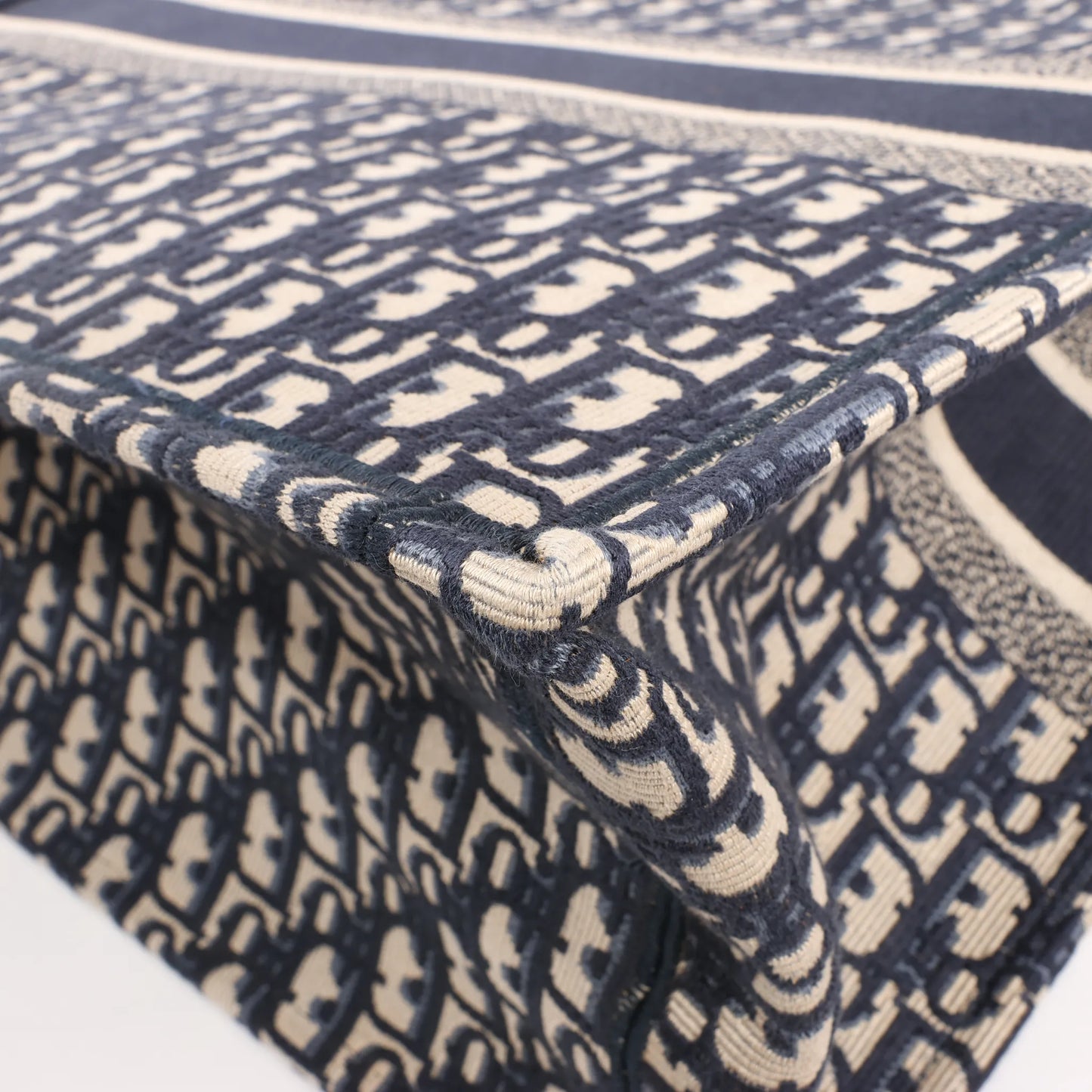 Dior Book Tote Large Oblique Canvas Shoulder Bag in Navy Blue