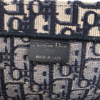 Bolso de hombro grande Dior Book Tote de lona oblicua en azul marino