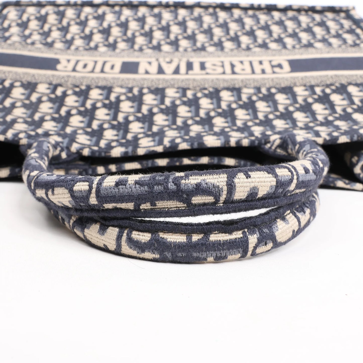 Dior Book Tote Large Oblique Canvas Shoulder Bag in Navy Blue